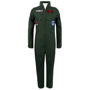 Combinaison de pilote Top Gun Manyusha pour enfants, costume de cosplay, vert militaire, unisexe, tenue de scène - Product Image 4