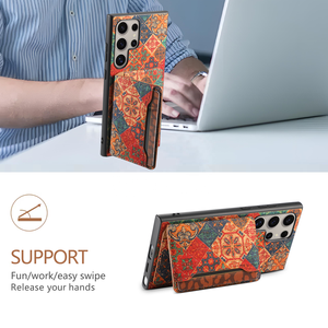 Étui de téléphone en liège floral style bohème avec porte-cartes et portefeuille pour <span class=keywords><strong>Samsung</strong></span> S26/S25/S24/S23/S22/A51 Plus Ultra Series, protections d'objectif B2B - Product Image 3