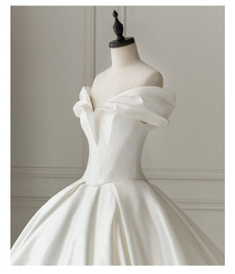 <span class=keywords><strong>Robe</strong></span> <span class=keywords><strong>de</strong></span> <span class=keywords><strong>mariée</strong></span> trapèze en Satin Simple et gracieuse avec ceinture perlée et cœur, manches cape, <span class=keywords><strong>2021</strong></span> - Product Image 2