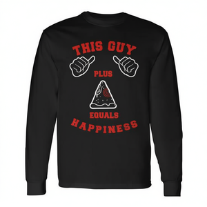 T-shirt à manches longues promotionnel « This Guy Pizza Comfort Food Happiness Italian Style » - Product Image 2