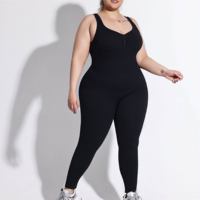 Combinaison sans manches pour femme en nylon et élasthanne, côtelée épaisse, extensible et douce, à dos ouvert et bretelles doubles fixes, pour le sport et la gym