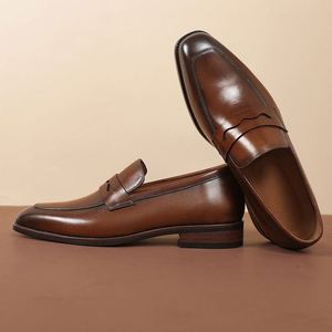 Men's Retro Style Business Casual Shoes with Leather Upper and Snap Fastening - Men's Shoes - Product Image 3