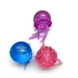 Glitter Ocean Jellyfish Shape Flexible Stretch Squeeze Sensory Toy Soft Stretchy Hand Stress Relief Plaything <b>Squishy</b> Toys - Product Image 5
