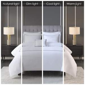 Juego de edredón de Jacquard de satén de algodón DB 100% bordado 300TC disponible Super King Queen PVC para el hogar boda Hospital - Product Image 3