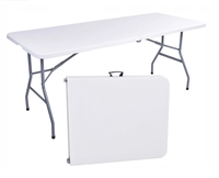 Table Pliante Rectangulaire Robuste d'Extérieur 180 cm (6 pi) pour Camping, Traiteur, Économique
