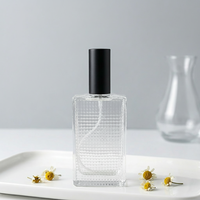 Flacon de parfum carré en verre ALKA de haute qualité 100 ml, motif quadrillé sérigraphié, diffuseur à bâtonnets, vide, prêt à l'emploi, différentes couleurs, vaporisateur