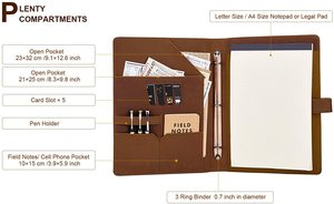 Danh Mục Đầu Tư An Toàn 2021 3 Vòng Binder Thư Mục Tập Tin Văn Phòng Padfolio Chuyên Nghiệp Faux Leather Chủ Tập Tin Thư Mục Lưu Trữ Tài Liệu - Product Image 3