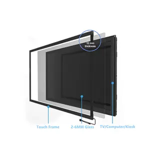 Kunden spezifische Größe bis zu 88 Zoll IR-Touchscreen 49 Zoll 1x2 montierte Infrarot-Touchscreen-Overlay für 49-Zoll-Videowandnutzung
