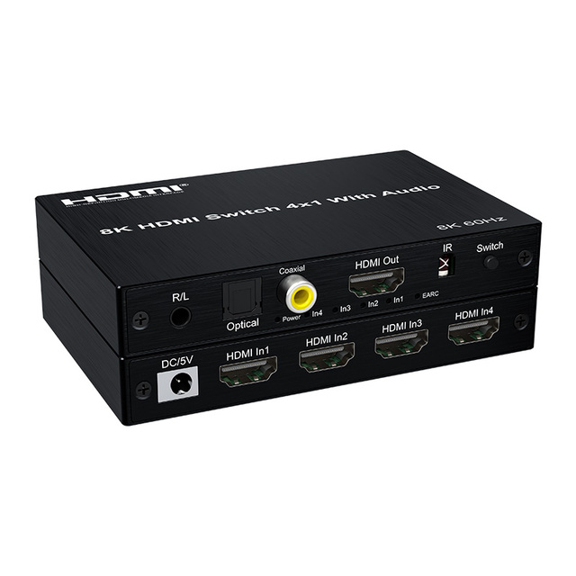 SOFLY 8K@60Hz HDMI Switcher 4x1 HDMI Switch 4 in 1 out With Audio