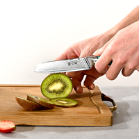 Moderne Schilmes 4Inch Damascus Stalen Keuken Fruitmes Met Abalone Shell Handvat Snijmes Voor Groentemes