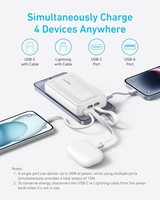 Batterie externe Anker Zolo 2026 1000 mAh 20000 mAh 30W Max Chargeur portable rapide avec USB-C intégré et câbles USB certifiés