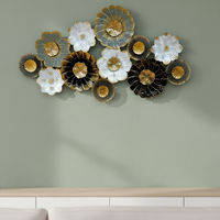 Décoration murale artisanale en métal, fleurs en métal pour la maison, salon, chambre à coucher, bureau, Diwali, artisanat en métal pour l'intérieur