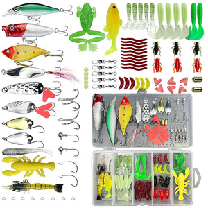 Kit <span class=keywords><strong>de</strong></span> 78 señuelos <span class=keywords><strong>de</strong></span> pesca que incluye señuelos <span class=keywords><strong>de</strong></span> plástico duro, cucharas metálicas, señuelos blandos, cebos <span class=keywords><strong>de</strong></span> <span class=keywords><strong>gusano</strong></span>, camarones y accesorios <span class=keywords><strong>de</strong></span> pesca. - Product Image 1