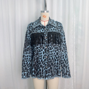 Chaqueta Vaquera Desmontable con Parches Personalizados, Chaqueta Vaquera para Mujer con Lentejuelas de Estrella y Borlas - Product Image 4