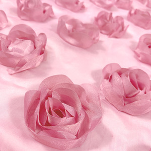 <strong>Wholesale</strong> Multi Color 3D <strong>Soft</strong> Chiffon Flower Embroidery Rosette <strong>Lace</strong> <strong>Fabric</strong> for Wedding Deco Table Overlay - Product Image 4