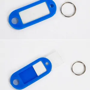 100Pcs Multi-Kleuren Plastic Sleutelhanger Tags Met Uitneembare Kaart Label Key Tags Met Split Ringen