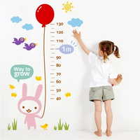 Décoration murale d'intérieur personnalisée pour enfant, mesure de la taille, impression numérique, autocollant mural de dessin animé