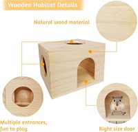 Maisonnette en bois multi-trous pour petits animaux, abri pour chinchilla, cochon d'Inde, hamster, vente en gros