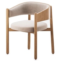 Fauteuil moderne simple avec dossier et accoudoirs, chaise de salle à manger en bois massif, revêtement en tissu, personnalisable, mobilier pour la maison, salon, restaurant
