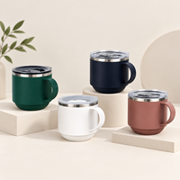 Flacon à vide à double paroi Design Camping 330ml Tasse pour boissons chaudes et froides Couvercle coulissant Tasse à café avec poignée pour thé Voyage