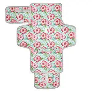 夏威夷花卉设计大型可重复使用防水尿布更换垫户外旅行婴儿更换垫