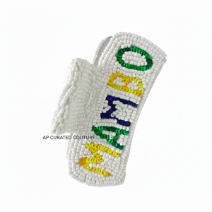 Clip à cheveux élégant en perles et paillettes personnalisé tendance, parfait pour un look de fête du Mardi Gras - Product Image 1