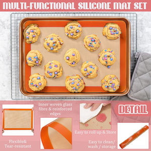 B2B Clearance Sale <b>Silicone</b> <b>Baking</b> Mat Set Non-Stick Mats Sheet <b>Silicone</b> Cookie Sheet Oven Cookie <b>Baking</b> Mats - Product Image 3
