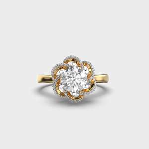 Anillo de Compromiso con Diamante Cultivado en Laboratorio de 1 Quilate, Corte Redondo, Oro de 14K, Anillo Solitario, Joyería Fina Nupcial, Elegante y de Lujo - Product Image 6