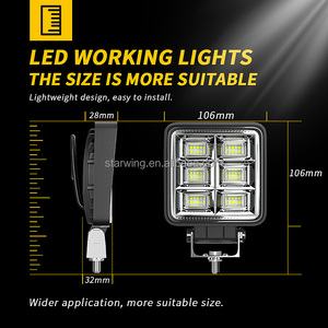 Piezas automotrices, foco <span class=keywords><strong>Led</strong></span> para coche, Luz antiniebla <span class=keywords><strong>de</strong></span> conducción <span class=keywords><strong>de</strong></span> 12V, 4 pulgadas, 48leds, 144W, luz <span class=keywords><strong>de</strong></span> trabajo <span class=keywords><strong>LED</strong></span> cuadrada para coche, luces para <span class=keywords><strong>autos</strong></span> - Product Image 4