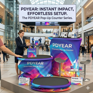 <span class=keywords><strong>Comptoir</strong></span> Pop-up Portable Personnalisable pour Exposition, Facile à Installer, avec Toile Tendue et Boîte à Lumière - Product Image 3