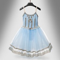 Robe de ballet pour enfants, robe de performance haut de gamme personnalisée Giselle Clara Gopelia avec pompons
