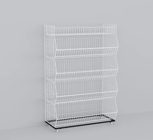 Présentoir multi-niveaux électroplaqué inclinable avec roulettes pour supermarchés, idéal pour la présentation de <span class=keywords><strong>fruits</strong></span> <span class=keywords><strong>et</strong></span> légumes - Product Image 2