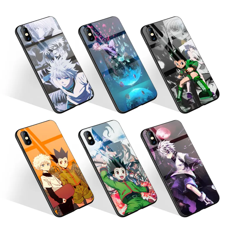 Hunter x Hunters Anime Back Print Plastic TPU Glass Phone Case for iPhone 12 11 Case for Samsung S20 Note 20