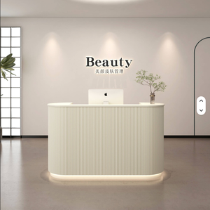 Comptoir de caisse moderne pour petite clinique, bureau de réception rose pour petit salon de beauté, comptoir de caisse pour boutique, bureau d'accueil - Product Image 3