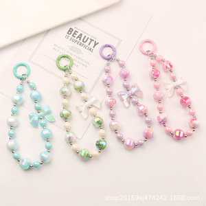 Nouvelle couleur plaqué acrylique lanterne perlée porte-clés pendentif personnalisé coloré arc accessoires étui pour écouteurs décoration - Product Image 2