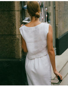 Ropa de Yoga de Verano para Mujer, Estilo Minimalista, Top Corto sin Mangas, Spandex/Poliéster, Cuello Redondo, Tejido de Punto Transpirable - Product Image 3