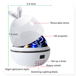 Cute Animal <strong>Rabbit</strong> Silicone Projector Led Night <strong>Light</strong> for Baby - Product Image 5