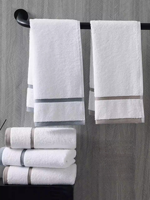 Ensemble de serviettes 5 étoiles avec logo personnalisé, 100% coton, super épais, absorbant, ensemble de serviettes de bain, cadeau, ensembles de serviettes de bain