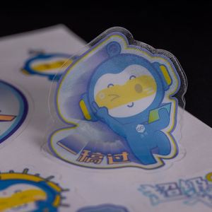 Autocollants en vinyle transparent imperméables avec logo de dessin animé personnalisé, impression de logo, autocollants adhésifs transparents en PVC pour enfants - Product Image 3