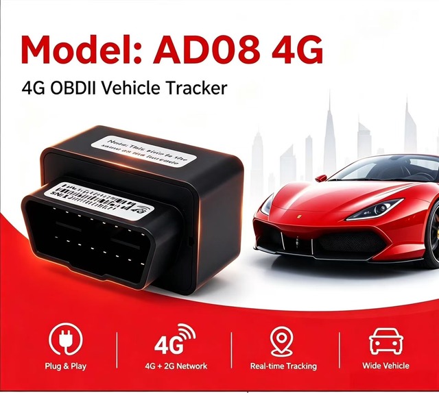OBD2 4G LTE GPS Tracker for Vehicle Fleet Management with Real-Time Location, Geo-Fence Alarm and Speed Warning Alerts