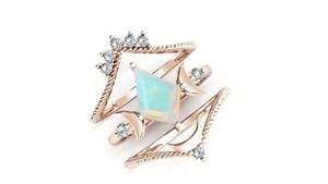 Anillo de Boda de Lujo Vintage de Plata de Ley 925 con Ópalo en Forma de Cometa para Mujer, Certificado por Terceros, Juego de 3 Anillos de Compromiso - Product Image 3