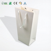 Sac cadeau en papier cartonné blanc de luxe ODM, poignée en ruban résistante, couleurs personnalisables, impression de logo, écologique, imperméable