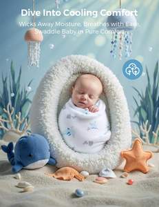 Marine Sea Sprite Magic Ultra Soft Neutral Registry Essentials Couvertures d'<span class=keywords><strong>emmaillotage</strong></span> en mousseline - Product Image 2