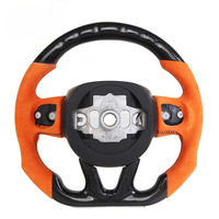 Volant de course intelligent en fibre de carbone avec lumières LED pour Dodge Orange Flip Fur – Modification de volant de voiture