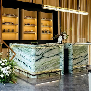 Bancone in Marmo Verde Moderno Shangri <span class=keywords><strong>La</strong></span> Jade Personalizzabile di Lusso con Garanzia di 1 Anno per Reception di Hotel - Product Image 1