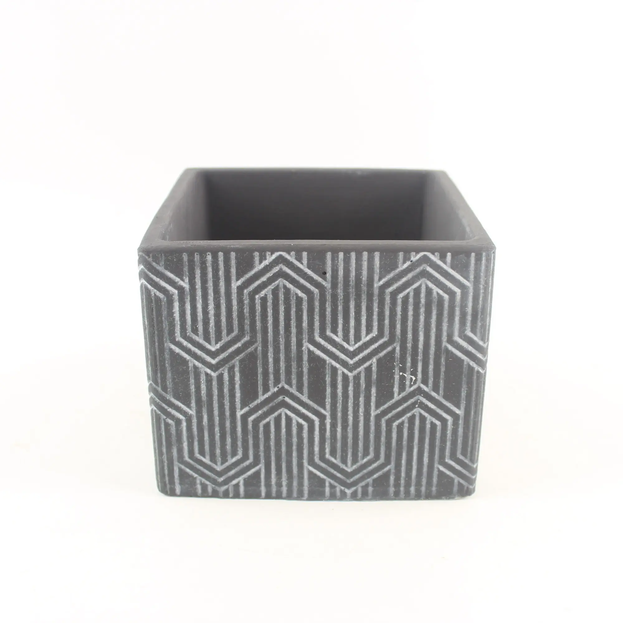 Factory newest wholesale small geometric pattern bonsai pots cement flower pots decor