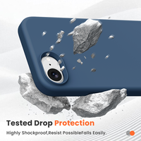 Coque de charge magnétique sans fil pour iPhone 16e Coque de téléphone en silicone liquide avec logo en microfibre