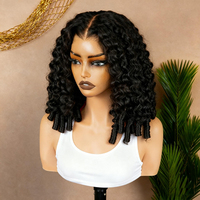 Pelucas al por mayor sin pegamento de cabello humano virgen birmano rizado, talla M, peluca frontal de encaje HD 9*6, con cutícula intacta, para mujeres afroamericanas