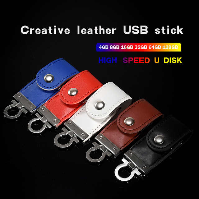 Leather Usb 8gb 16gb 32gb 64gb 128gb Leather Bulk Cheap Memory Stick Promotional Custom Usb Flash Drive