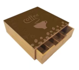 Porte-capsules à café en bambou et organiseur de capsules K-Cup, tiroir de rangement pour capsules <span class=keywords><strong>Nespresso</strong></span>, bureau, cuisine - Product Image 4